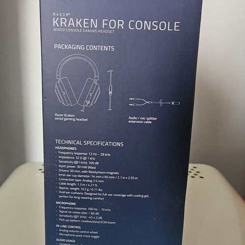 Razer Kraken for Console gaming headset like new, wired