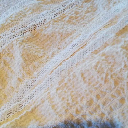 Woven blanket throw like new, wool and cotton 200x190 cm