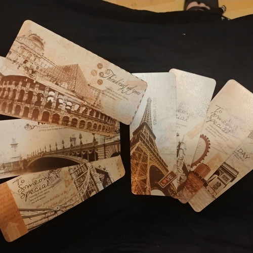 Travel bookmarks set with wishes, new, 8 pieces