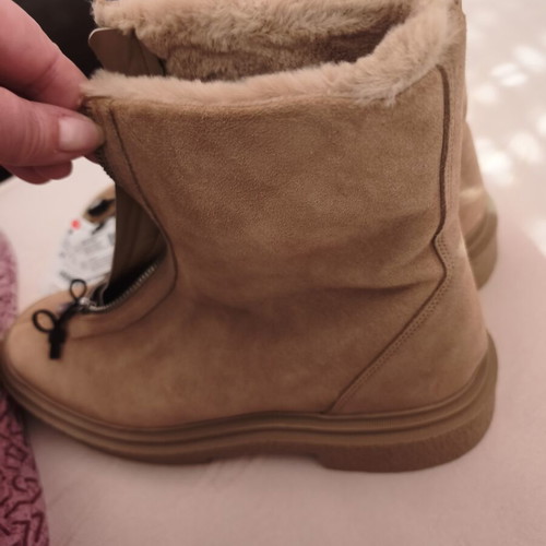 Zara women's boots with fur new, beige, size 42