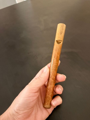 Wooden flute handcrafted natural wood wind instrument