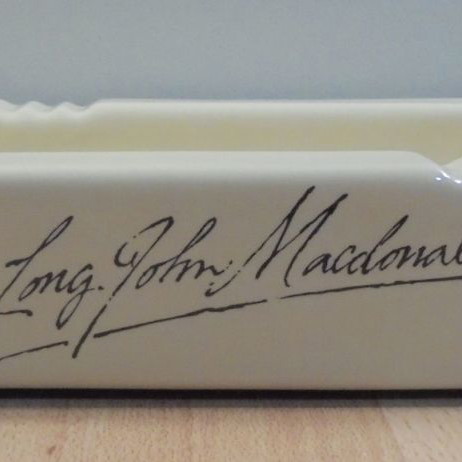 Long John McDonald scotch whisky old promotional ceramic ashtray used