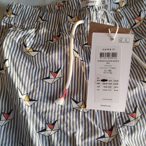 Name It boys' swimwear new, organic cotton, size 152 cm, ages 11-12