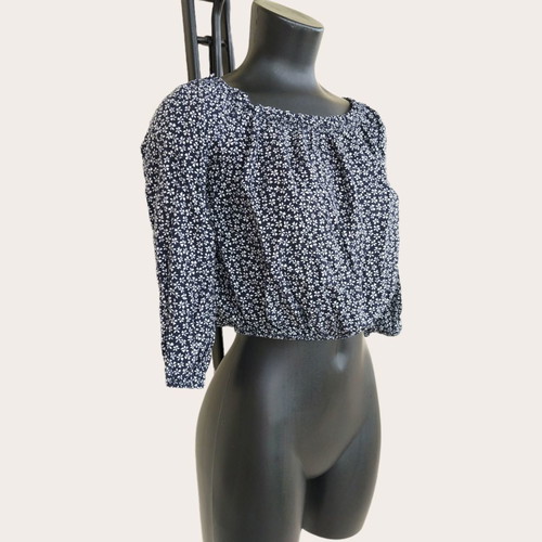 Brandy Melville Maura black floral top one size new
