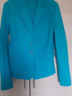 Benetton women's cotton blazer like new, petrol color, medium size M