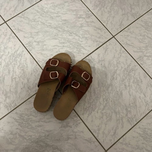 Summer slippers used, size 37, brown