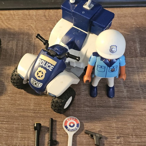 Playmobil 3655 Police Beach Quad Bike with Missing Parts