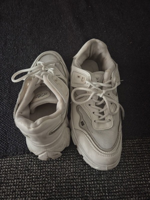 White sneakers used, athletic style