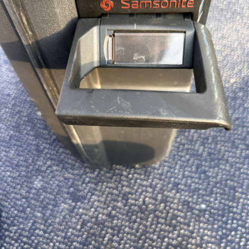 Samsonite hard suitcase used, black with wheels and lock