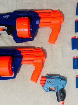 Σετ Nerf Elite SurgeFire x2 και Nerf Trio σαν καινούργιο με 70+ βελάκια