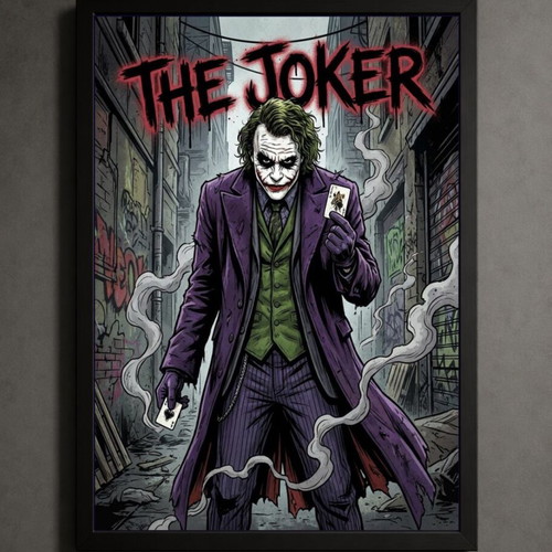 Joker framed poster 30x40cm new
