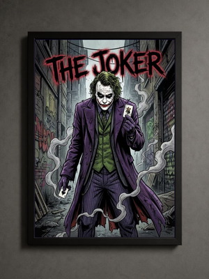 Joker framed poster 30x40cm new