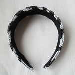 Headband black/white beaded new, unique