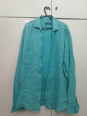 Turquoise Linen Shirt like new, size L