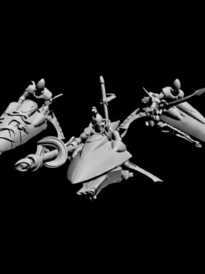 Poncey Space Elf Bikers resin miniatures