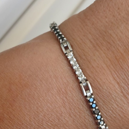 925 silver bracelet 18 cm with zirconia