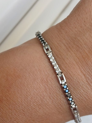 925 silver bracelet 18 cm with zirconia