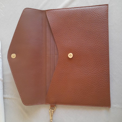 Envelope bag like new, brown faux leather