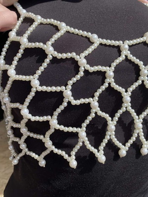 Pearl top new handmade, white