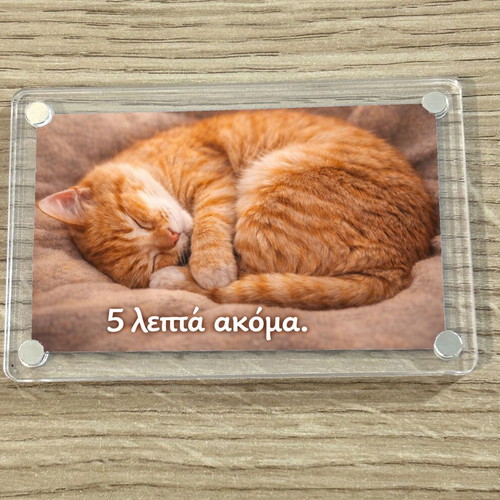 Acrylic fridge magnet 5 minutes more, new