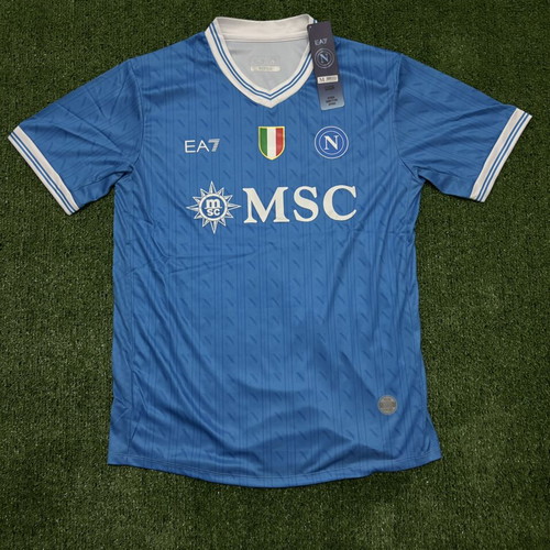 Napoli 25/26 jersey, blue with white details, size M, official replica