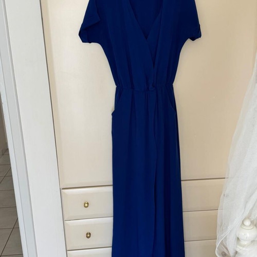 Maxi dress BSB like new, royal blue, V-neck, short sleeves, pockets