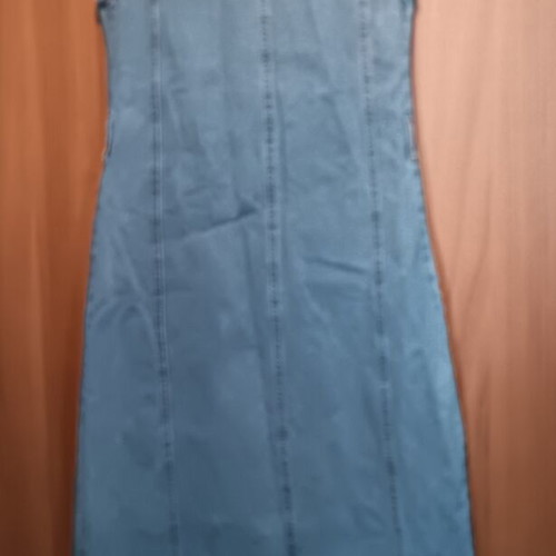 Pink Woman long denim dress, XS