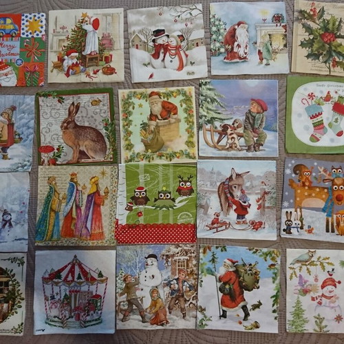 Decoupage napkins like new, Christmas and New Year theme