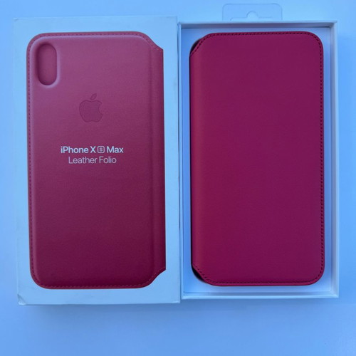 iPhone Xs Max Leather Folio Apple Original new, Peony Pink color