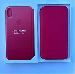 iPhone Xs Max Leather Folio , Apple Original δερμάτινη θηκη IPhone XS Max.Χρώμα  Peony Pink