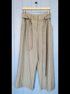 Striped high-waisted pants H&M like new, gray, size M