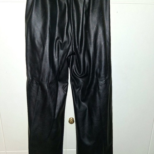 Black leatherette pants like new, straight comfortable fit