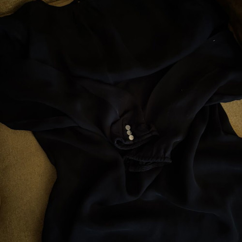 Linen shirt used, black with silver details, Massimo Dutti, size S