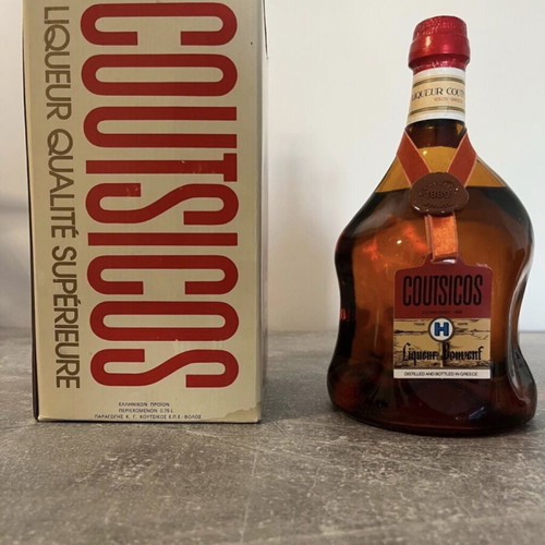 Vintage liqueur set Rynbende, Coutsicos and 3 miniature bottles