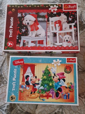 Puzzles used, pack of 2 with 100 and 200 pieces