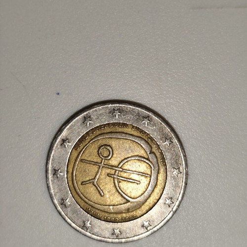 2 Euro 2009 Germany 10 Years EMU Rotated Core Error Coin