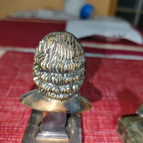 Vintage bronze busts set of 4 used decorative figurines