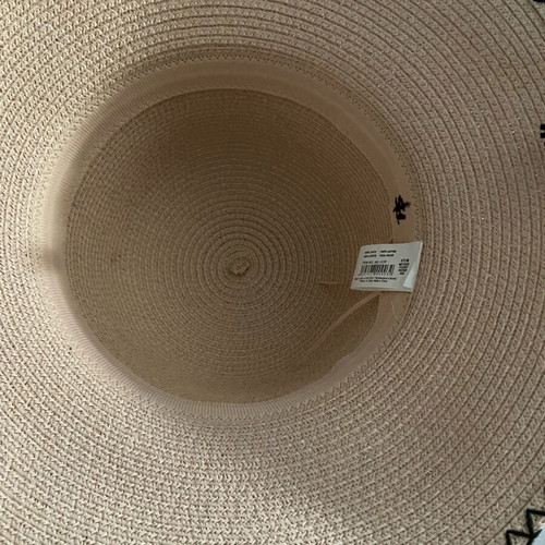 Straw hat new, hand-painted, powder color, size 54