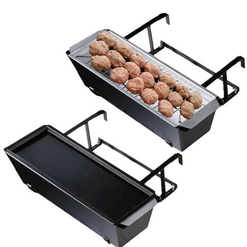Balcony railing barbecue new, 60x20x20 cm, charcoal grill