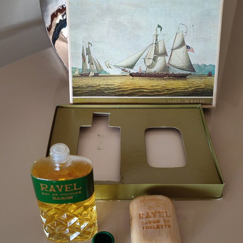 Vintage Eau De Cologne BARON by RAVEL 90ml and soap gift set new