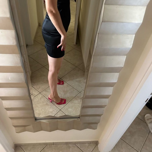 Satin short evening dress black, like new, size M