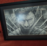 Wolverine hand painted artwork framed