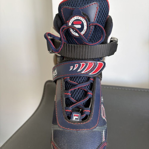 Fila roller skates refurbished with laces, velcro, and ankle buckle