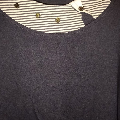 Short-sleeve blouse navy blue like new