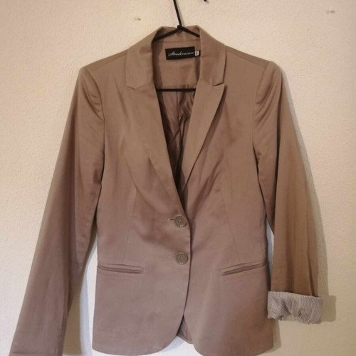 Blazer with striped lining used, beige, size S