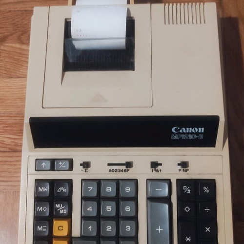 Canon MP 1210-D calculator used with paper roll