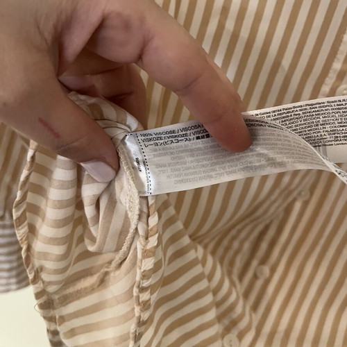 Mango striped beige shirt used, thin airy fabric