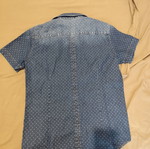 Hamaki-Ho men's short-sleeve polka dot denim shirt slim fit L