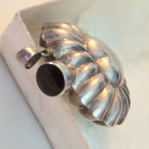 Silver 925 perfume bottle used, double-sided with black onyx, vintage