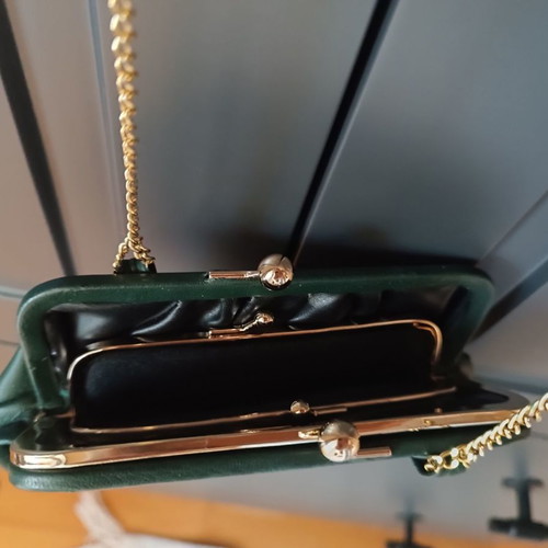 Small cross body wallet bag used, dark green